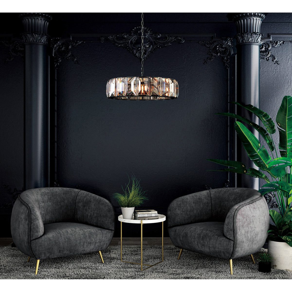 Jacquet 18 Light Chandelier With Black Finish