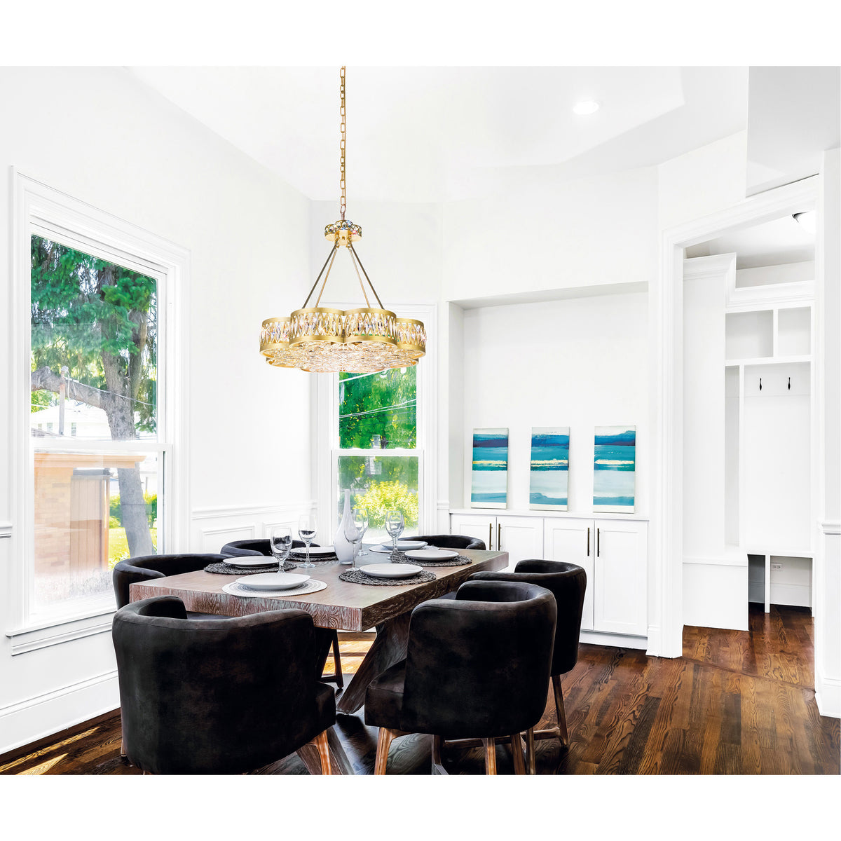 Nova 8 Light 31in Champagne Chandelier