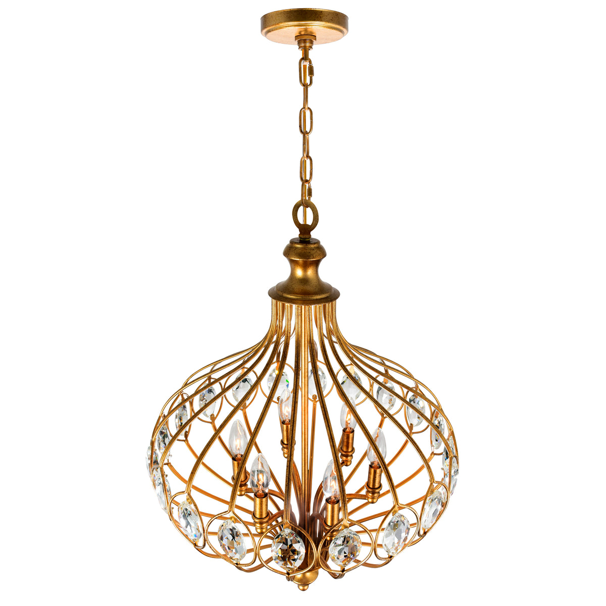 Altair 6 Light Antique Bronze Chandelier