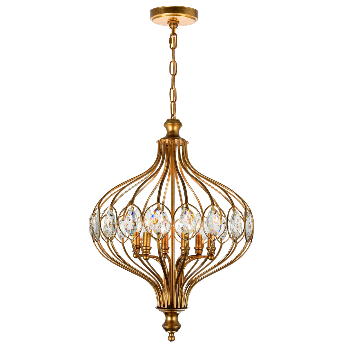 Altair 6 Light Antique Bronze Chandelier
