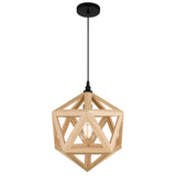 Lante 1 Light 13in Black & Wood Pendant