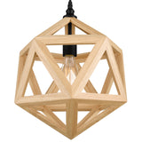 Lante 1 Light 13in Black & Wood Pendant