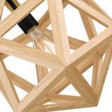 Lante 1 Light 13in Black & Wood Pendant