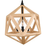 Lante 3 Light 17in Black & Wood Pendant