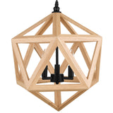 Lante 3 Light 17in Black & Wood Pendant