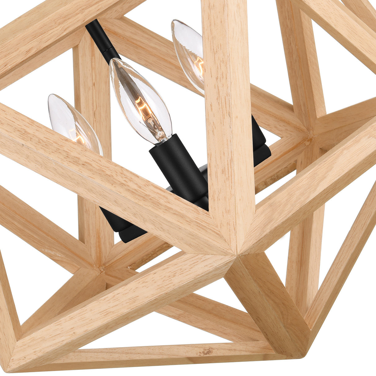 Lante 3 Light 17in Black & Wood Pendant
