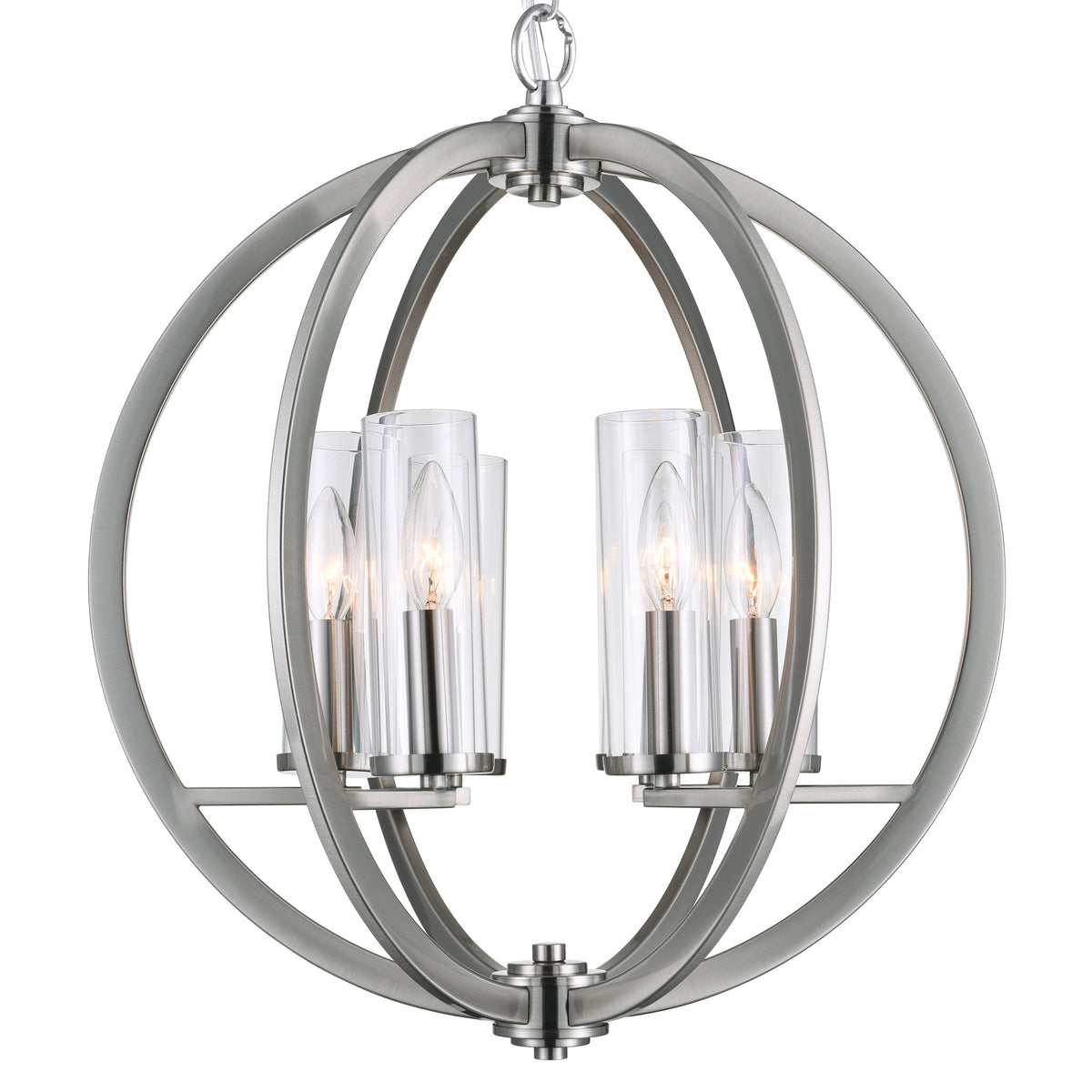 Elton 6 Light Chandelier With Satin Nickel Finish