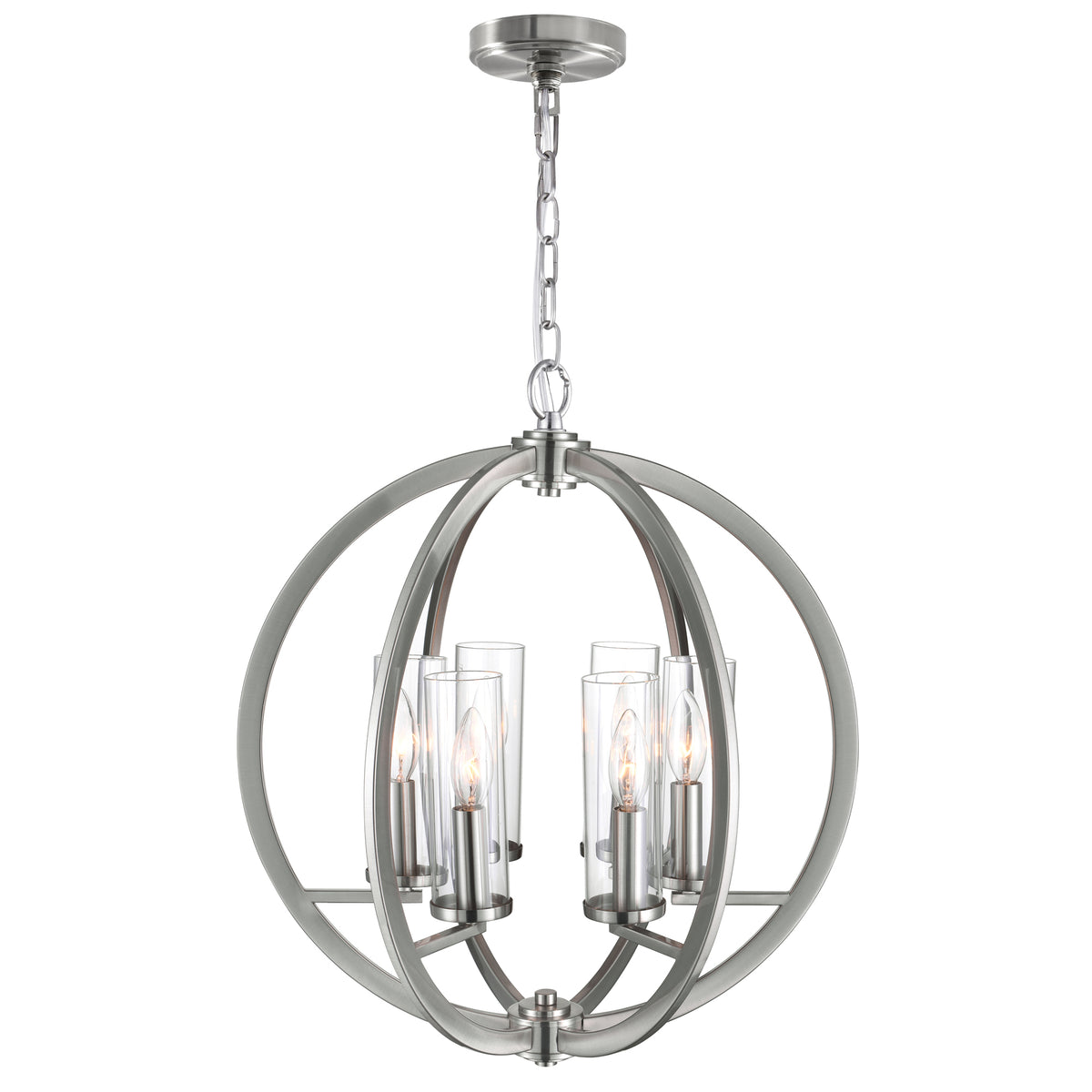 Elton 6 Light Chandelier With Satin Nickel Finish