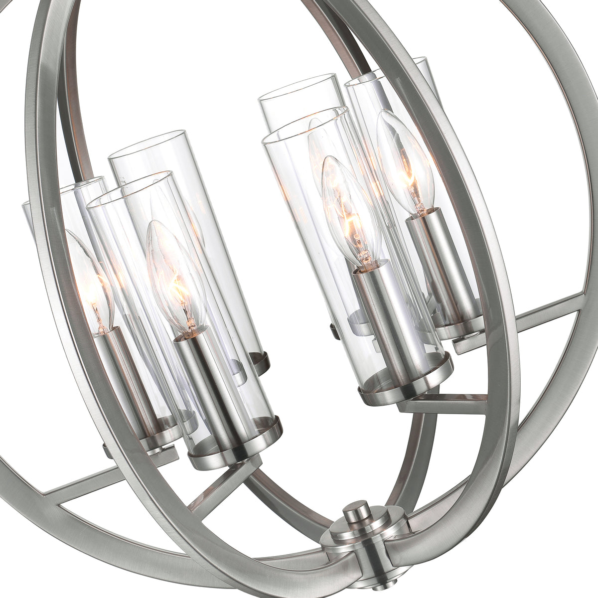 Elton 6 Light Chandelier With Satin Nickel Finish