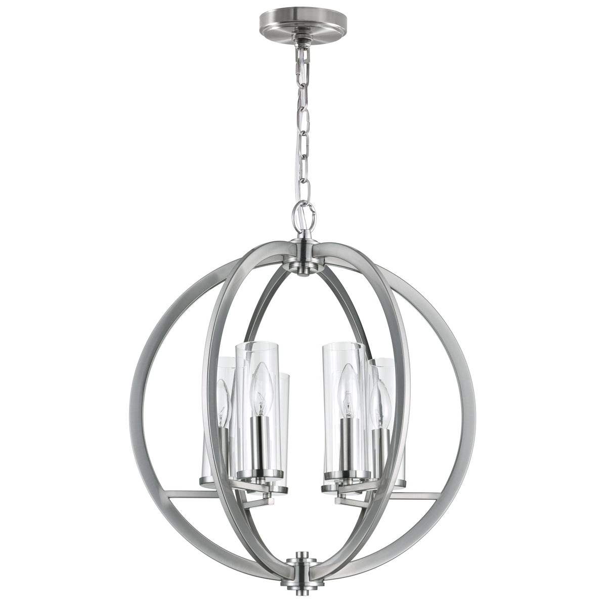 Elton 6 Light Chandelier With Satin Nickel Finish