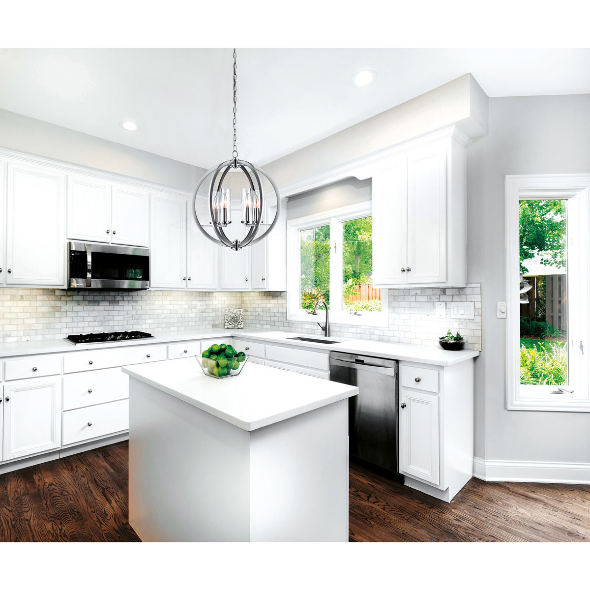 Elton 6 Light Chandelier With Satin Nickel Finish