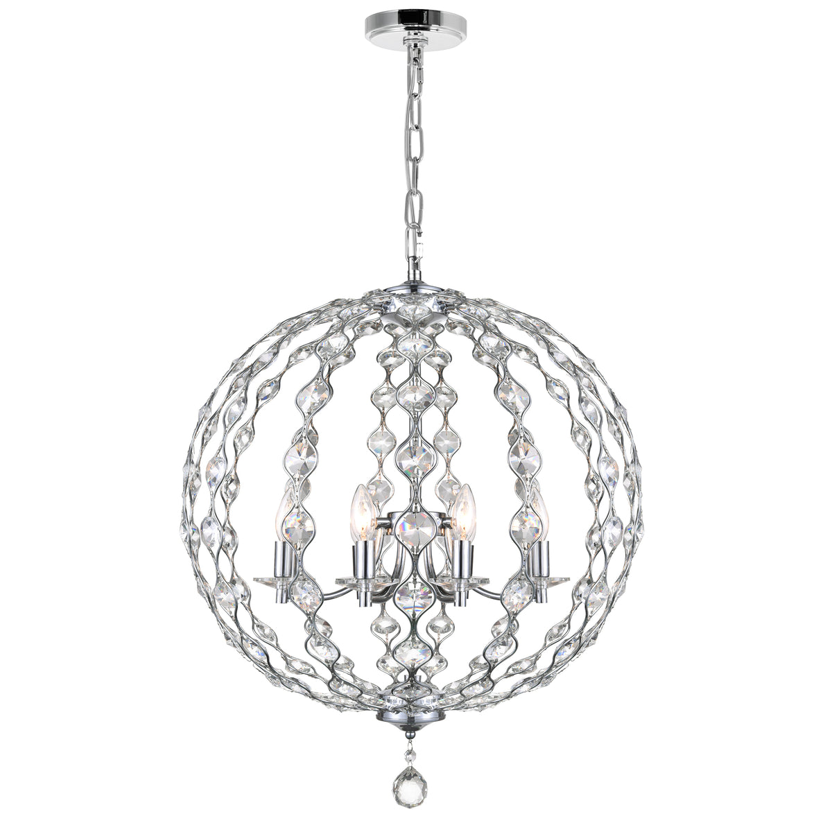 Esia 8 Light Chandelier With Chrome Finish
