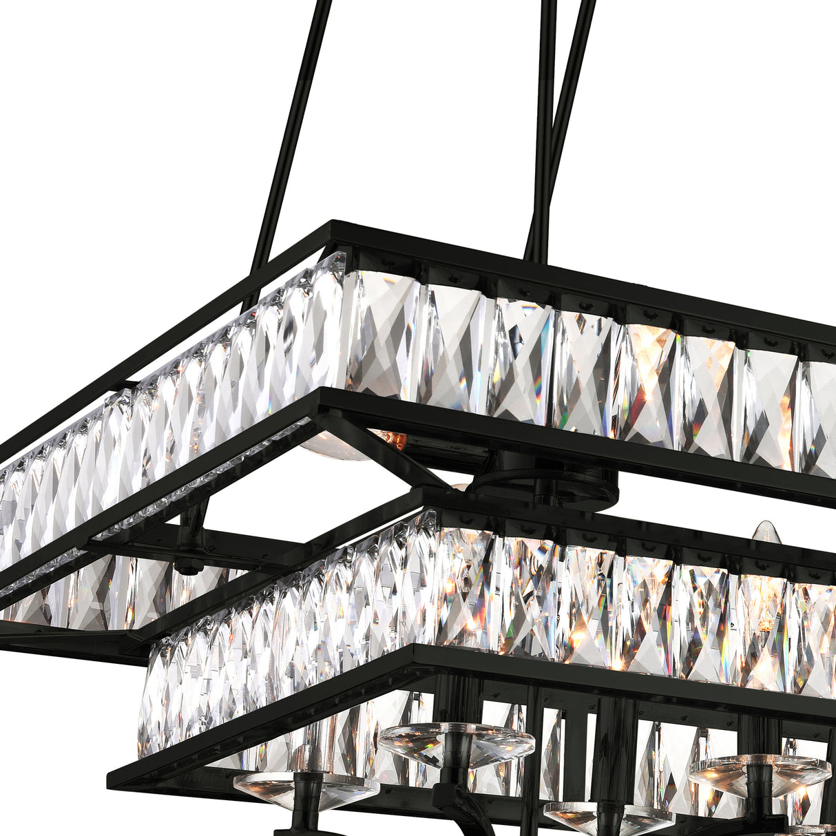 Shalia 20 Light Island Chandelier With Black Finish