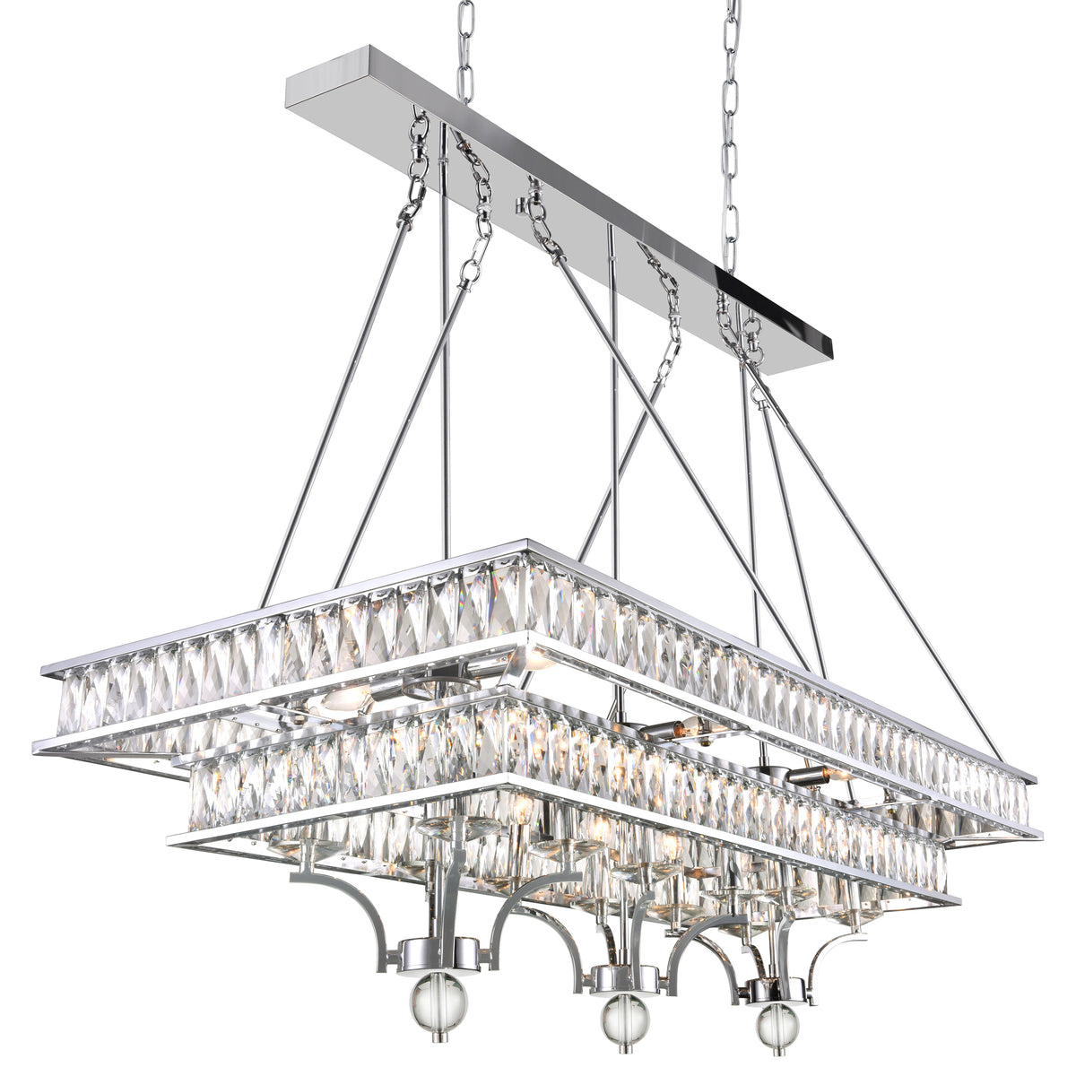 Shalia 20 Light Island Chandelier With Chrome Finish