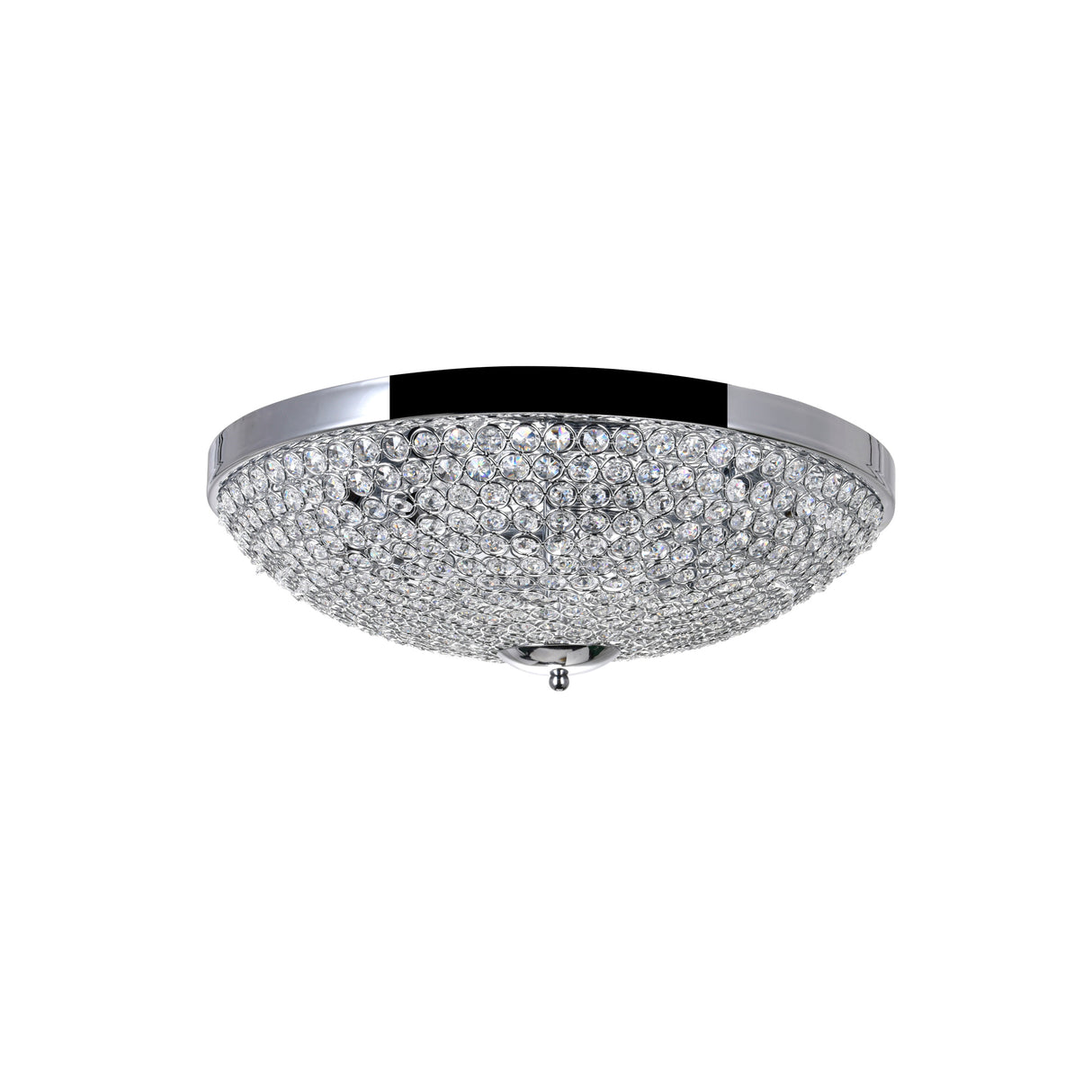 Globe 6 Light 20in Chrome Bowl Flush Mount