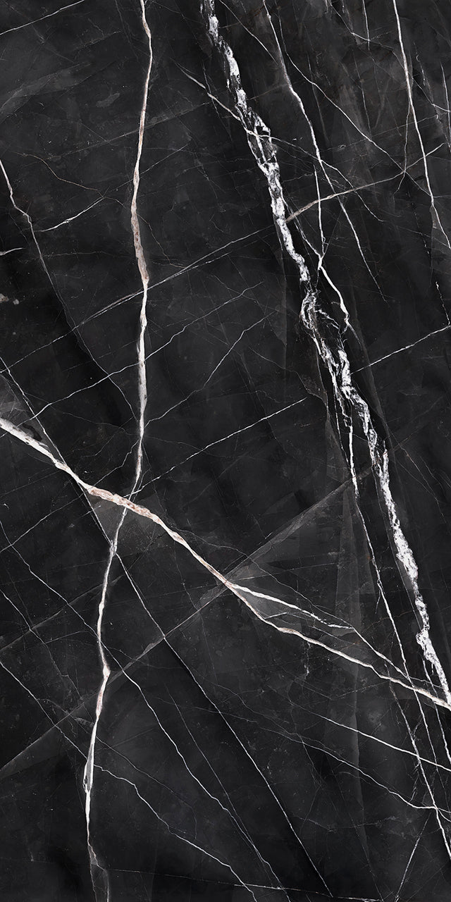 63 x 126 in Majesto Calacatta Noir Honed 6 mm, full slab face