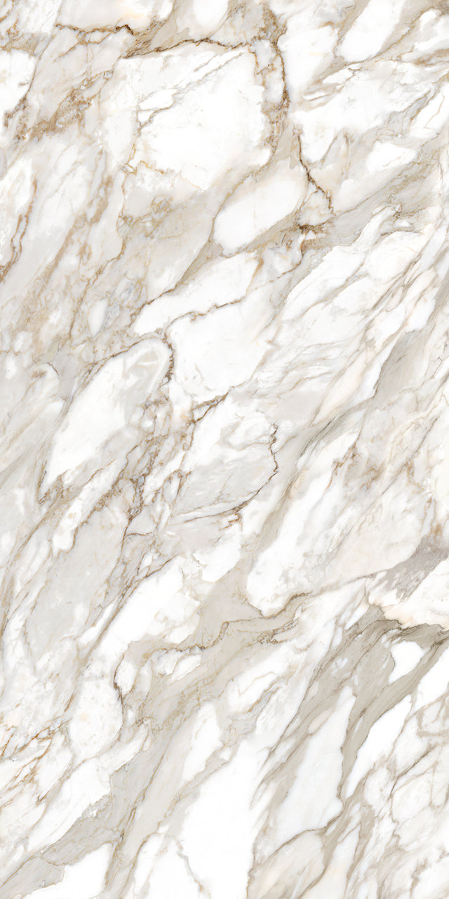 63 x 126 in Majesto Calacatta Oro Honed sintered stone slab, full slab face