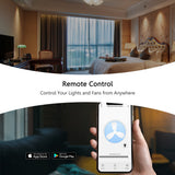 Pilot Smart Wall Switch For Ceiling Fans(1-Gang), Google Assistant, and Siri Shortcuts, Works with Amazon Alexa