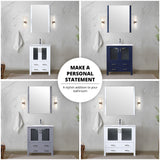 Volez 30 in. Freestanding Bathroom Vanity with Integrated Top, White integrated Square Sink