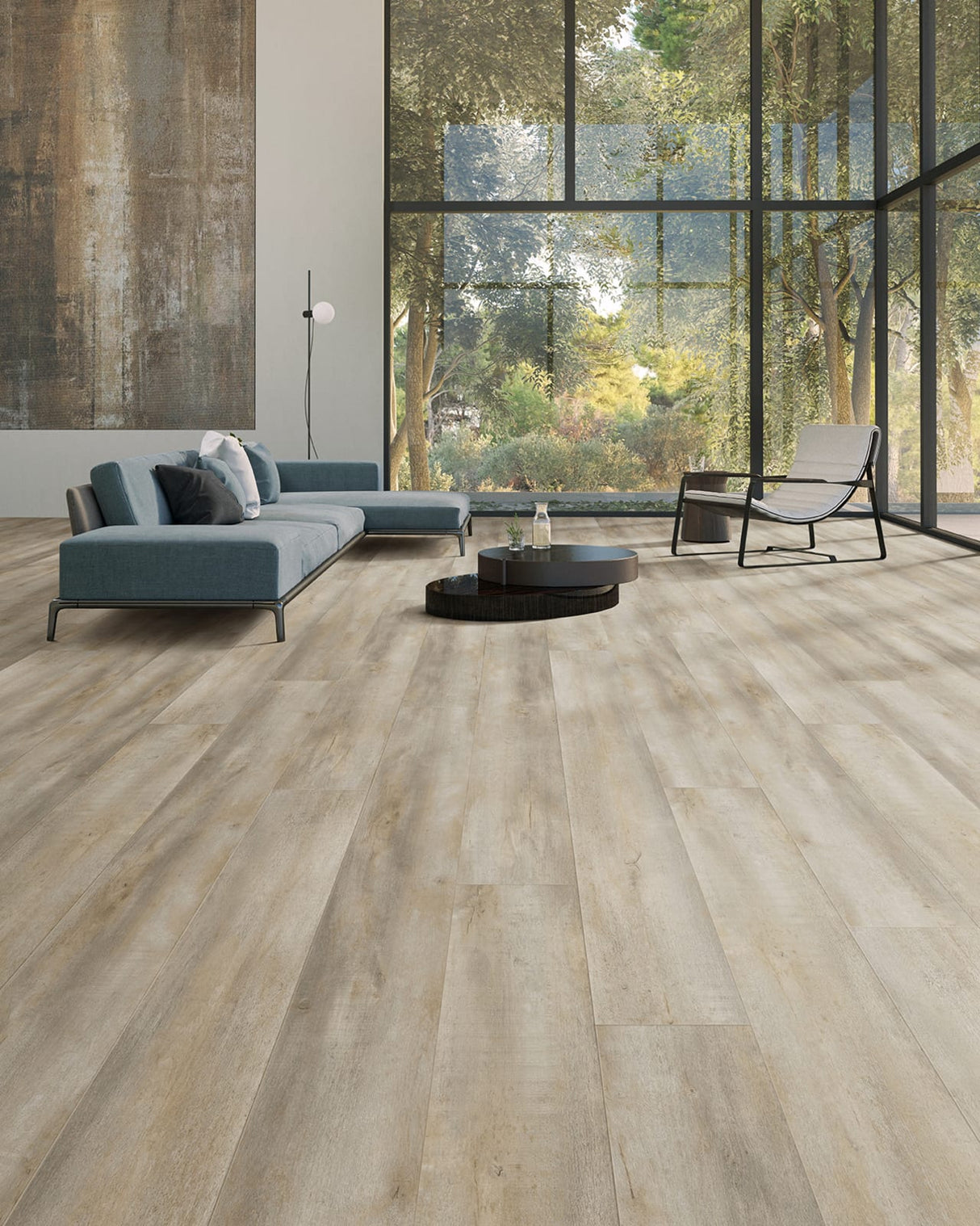 WPC Luxury Vinyl Flooring, Click Lock Floating, Oceanus, 9" X 71" X 12mm, 30 mil Wear Layer - Colossal Collection (17.67 SQFT/CTN)