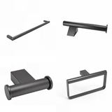 Ivanees 4-Piece Bathroom Accessories Set in Gun Metal Finish – Stainless Steel Robe Hook, Towel Ring, Toilet Paper Holder & Towel Bar