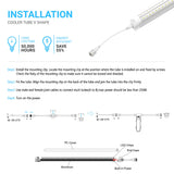 LED Tube Lights 4 Ft 22W - V Shape 2160 Lumens - 5000k Clear - Suitable For Cooler Doors Illumination