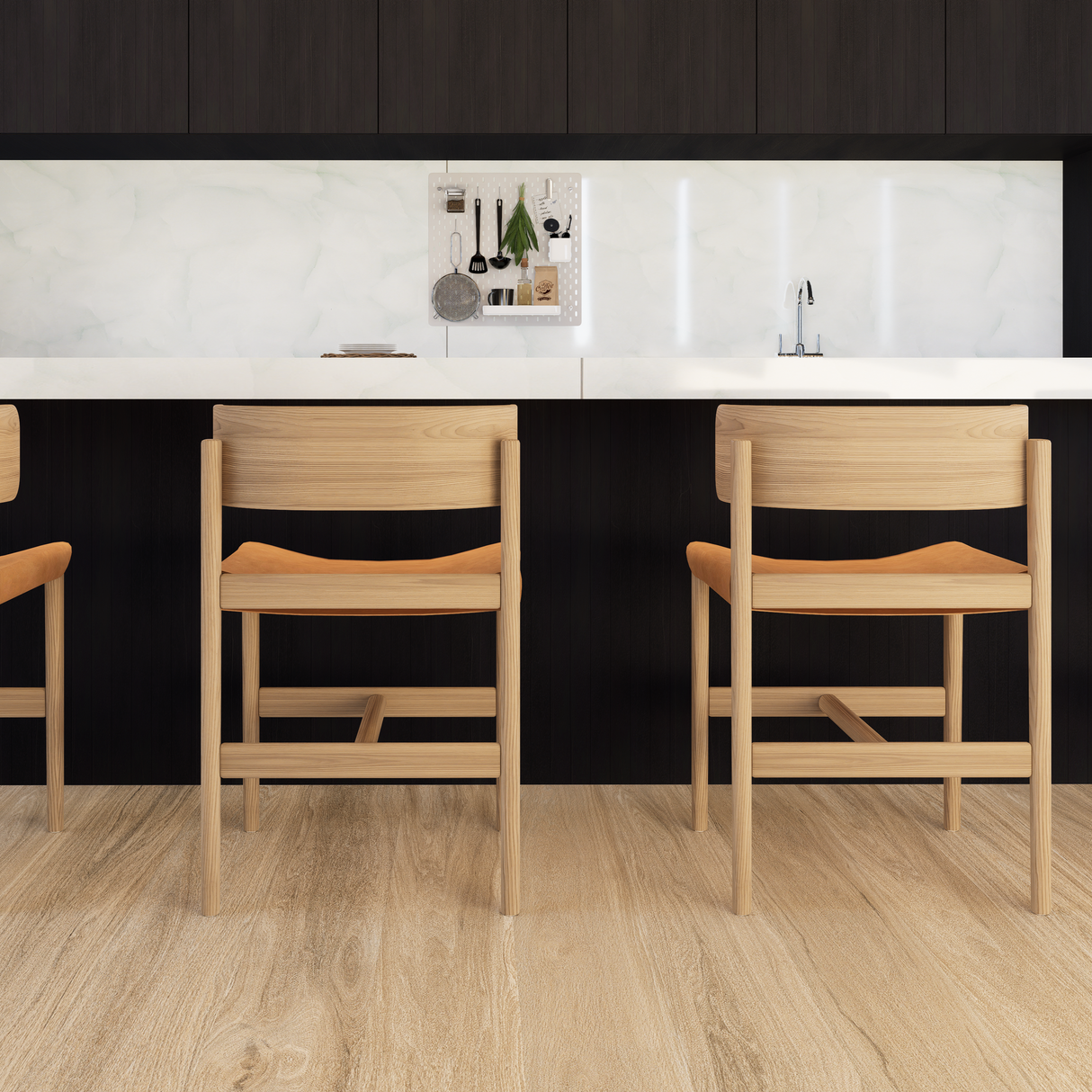 MADEIRA OAK 8 in. x 48 in. x 8.5 mm MATT Marble Look Tile - Porcelain Floor and Wall Tile (12.92 Sqft/Box)