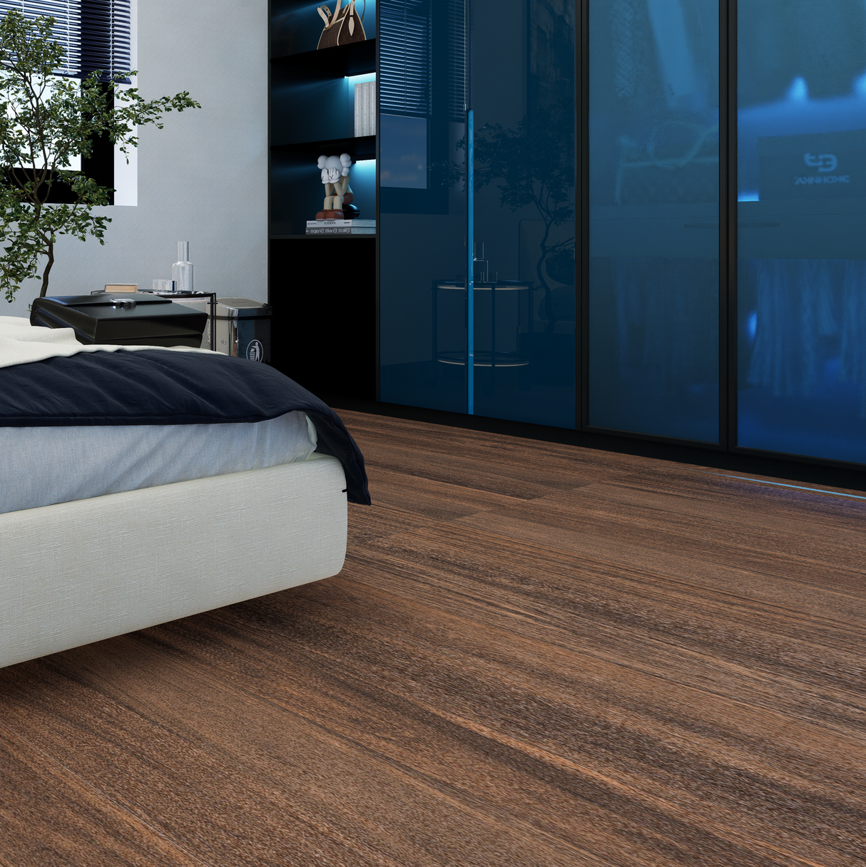 MADEIRA WENGE 8 in. x 48 in. x 8.5 mm MATT Marble Look Tile - Porcelain Floor and Wall Tile (12.92 Sqft/Box)