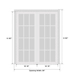Solid French Double Doors 9 Lites | Felicia 3309 Matte White with Frosted Glass | Single Regural Panel Frame Trims | Bathroom Bedroom Sturdy Doors