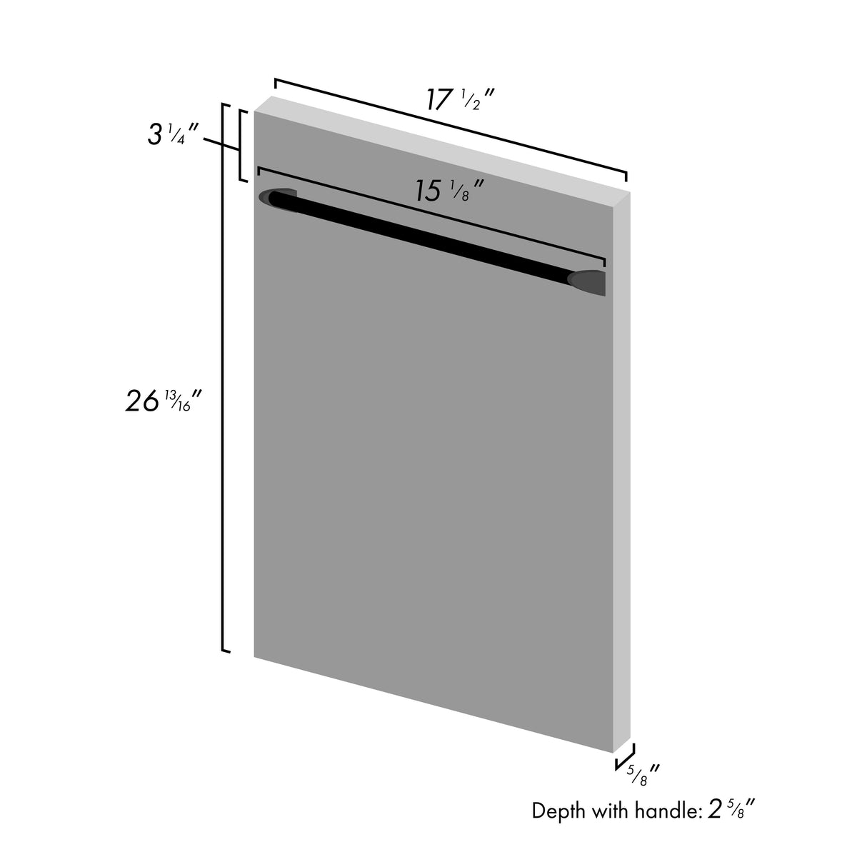 ZLINE 18 in. Dishwasher Panel in Hand-Hammered Copper with Traditional Handle (DP-HH-H-18)