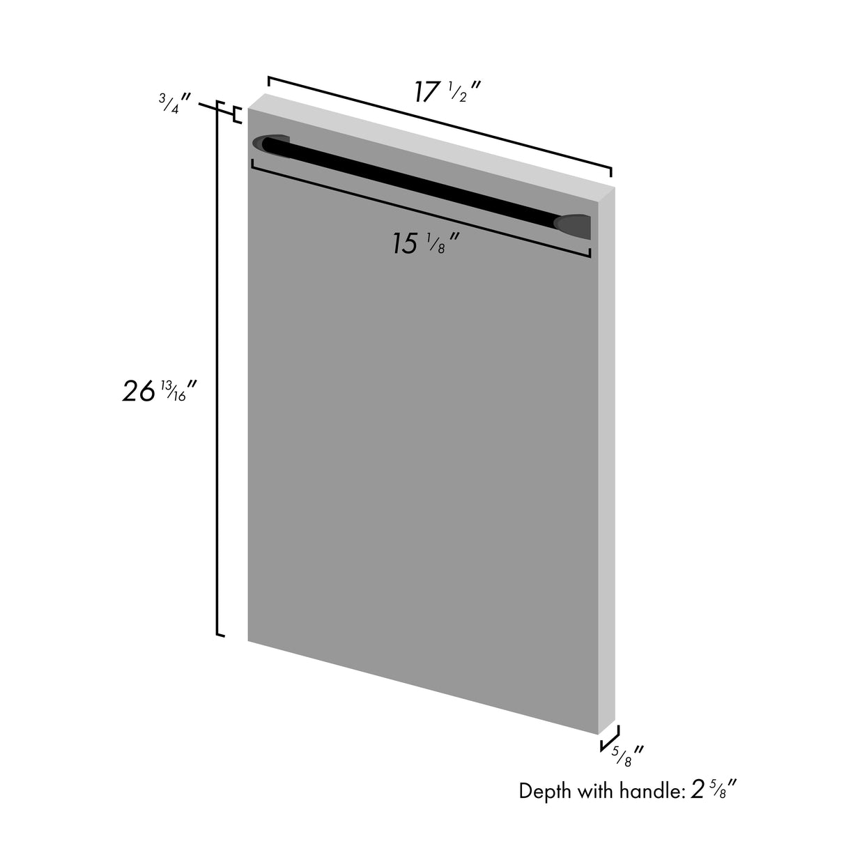 ZLINE 18 in. Dishwasher Panel in White Matte with Traditional Handle (DP-WM-18)