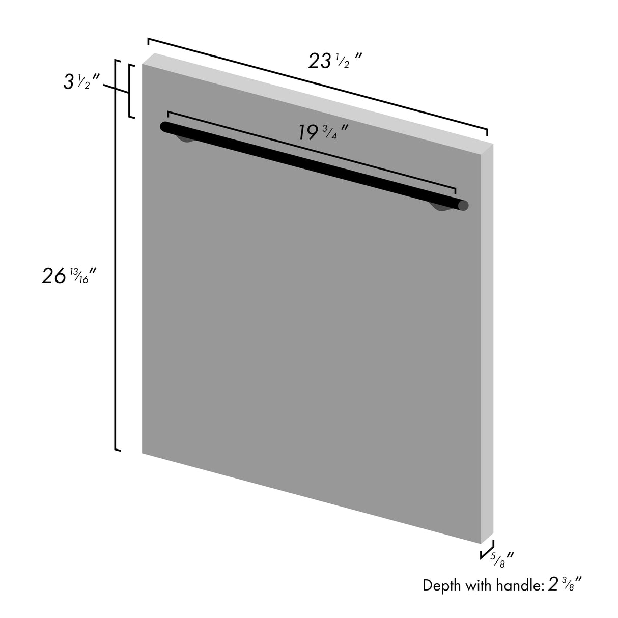 ZLINE 24 in. Dishwasher Panel in Oil Rubbed Bronze with Modern Handle (DP-ORB-24)