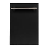 ZLINE 18 in. Dishwasher Panel in Black Matte with Modern Handle (DP-BLM-H-18)