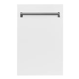 ZLINE 18 in. Dishwasher Panel in White Matte with Traditional Handle (DP-WM-18)