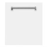 ZLINE 24 in. Top Control Dishwasher with Matte White Panel and Traditional Style Handle, 52dBa (DW-WM-24)