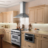 48" ZLINE CrownSound™Ducted Vent Wall Mount Range Hood in Stainless Steel with Built-in Bluetooth Speakers (KL2CRN-BT-48)