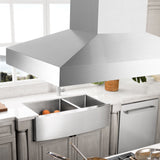 48" ZLINE CrownSound™Ducted Vent Island Mount Range Hood in Stainless Steel with Built-in Bluetooth Speakers (KL3iCRN-BT-48)
