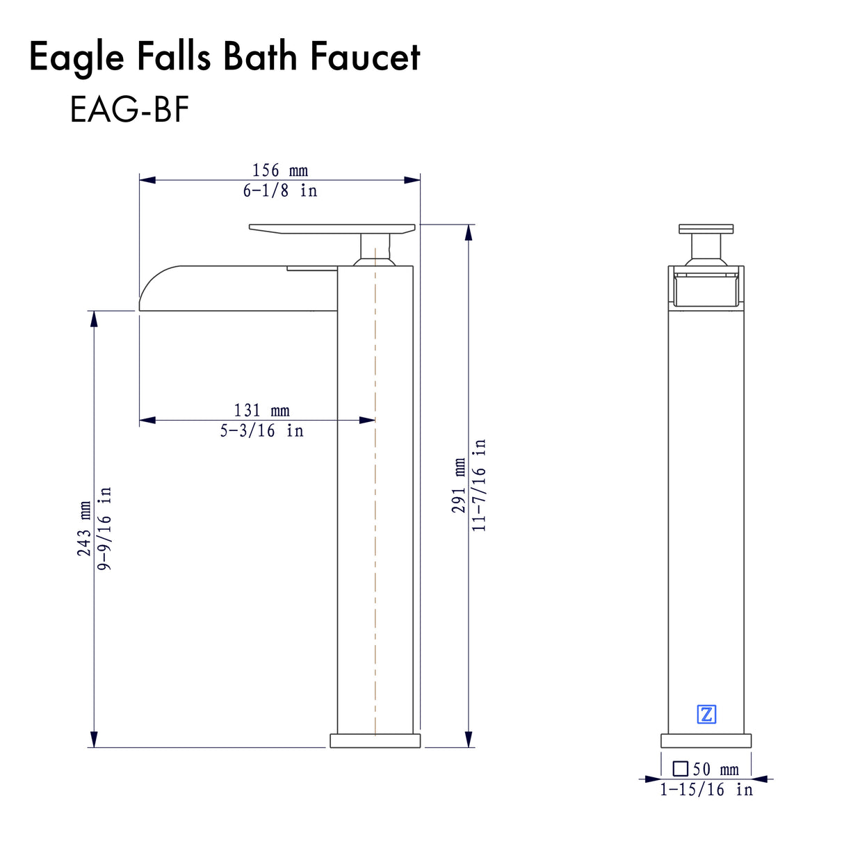 ZLINE Eagle Falls Bath Faucet in Chrome (EAG-BF-CH)