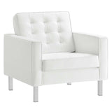 Loft Tufted Vegan Leather Armchairs - Set of 2