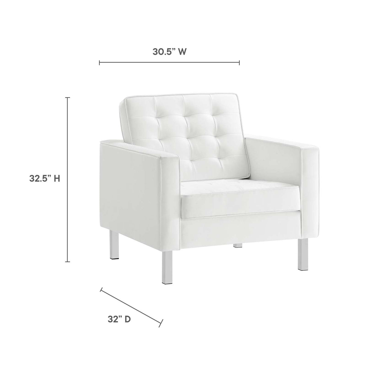 Loft Tufted Vegan Leather Armchairs - Set of 2
