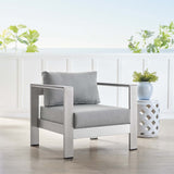 Shore Sunbrella Fabric Aluminum Outdoor Patio Armchair
