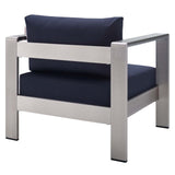 Shore Sunbrella Fabric Aluminum Outdoor Patio Armchair