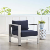 Shore Sunbrella Fabric Aluminum Outdoor Patio Armchair