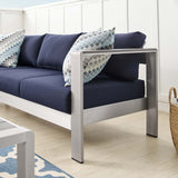 Shore Sunbrella Fabric Aluminum Outdoor Patio Sofa