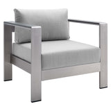 Shore Sunbrella Fabric Outdoor Patio Aluminum 7 Piece Set