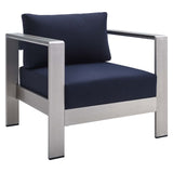 Shore Sunbrella Fabric Outdoor Patio Aluminum 7 Piece Set