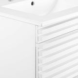 Render 24 In. Floating Bathroom Vanity with Ceramic Sink Top & Soft Closing Drawers