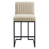 Indulge Channel Tufted Fabric Counter Stool