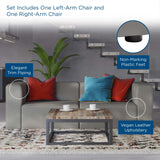 Mingle Vegan Leather 2-Piece Sectional Sofa Loveseat