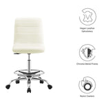 Ripple Armless Vegan Leather Drafting Chair